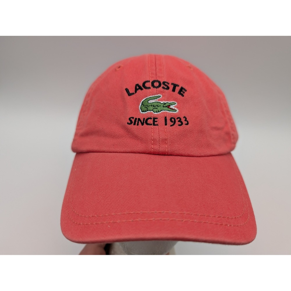 Lacoste Red Cotton Baseball Cap Embroidered Logo Since 1933 Hat F5336